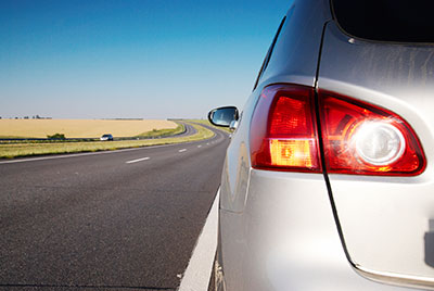 a car parked on the side of a road